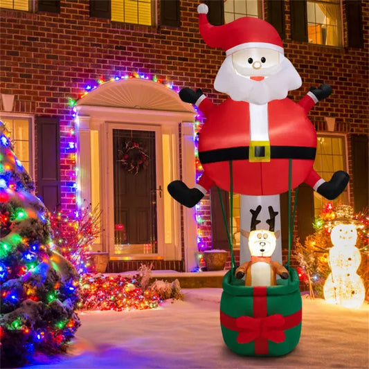 8 Feet Christmas Decorations,Inflatable Santa Claus And Reindeer