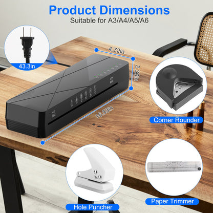 1Pc 13Inch Laminator Machine Hot And Cold Mode A4 Personal Thermal Laminator With ABS Function 60S Warm Up Time 30Mins Auto Off For Home Office School Business