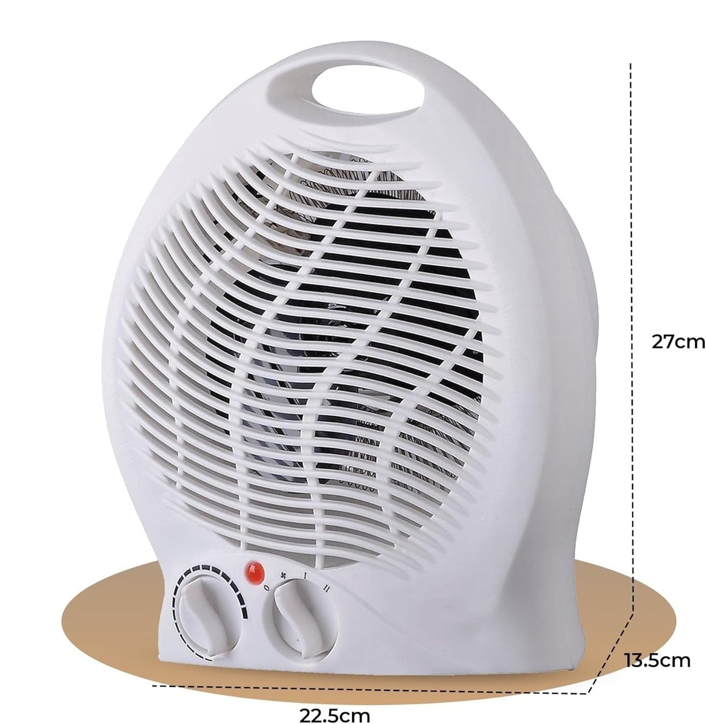 230V Fan Heater Portable Electric Hot Warm With 2 Heat Settings Overheat Protection