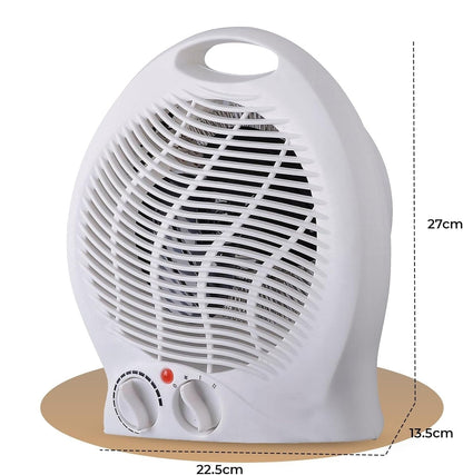 230V Fan Heater Portable Electric Hot Warm With 2 Heat Settings Overheat Protection