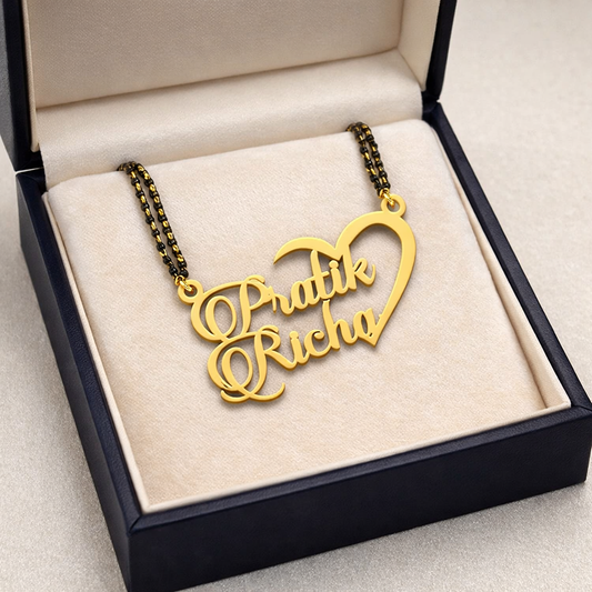 Custom couple Name mangalsutra – Personalized Gold Name mangalsutra for Lovers