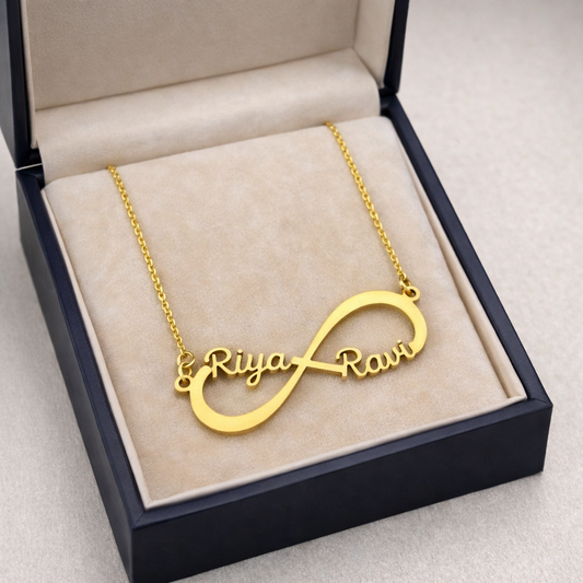 Custom Couple Name Necklace – Personalized Gold Name Pendant for Lovers