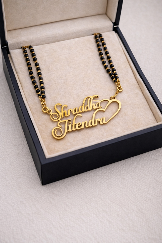 CUSTOMIZED / Personalised couple NAME mangalsutra WITH CROWN,HEART,