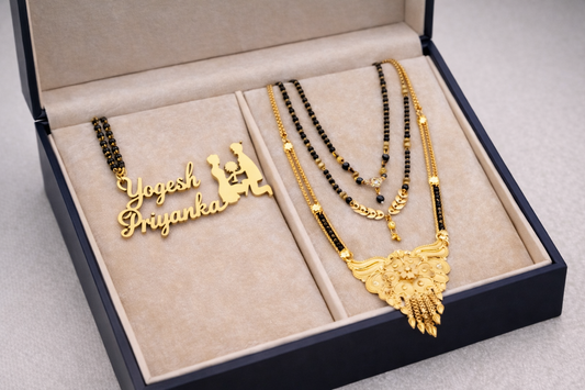 Custom couple Name mangalsutra – mangalsutra   combo set 4 piece