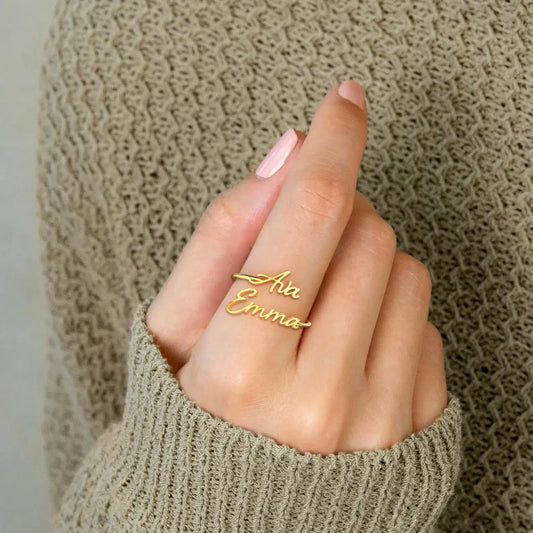 CUSTOMIZED / Personalised couple NAME Ring