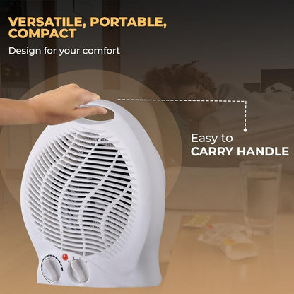 230V Fan Heater Portable Electric Hot Warm With 2 Heat Settings Overheat Protection